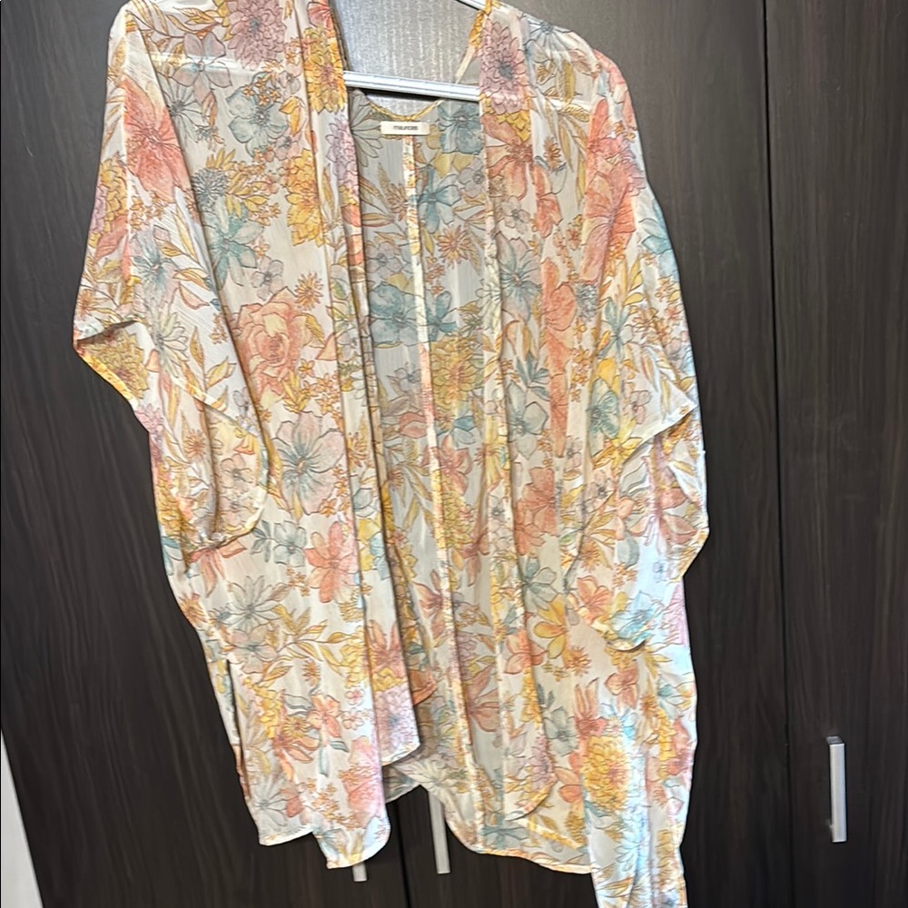 Maurices Multicolor Floral Kimono